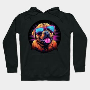 Retro Wave Dogue de Bordeaux Dog Shirt Hoodie